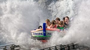 group of people on a water park ride