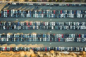 aerial view parking lot