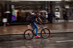 biking in the city