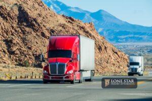 Semi Truck on Highway, USA. Trucking in Utah, USA